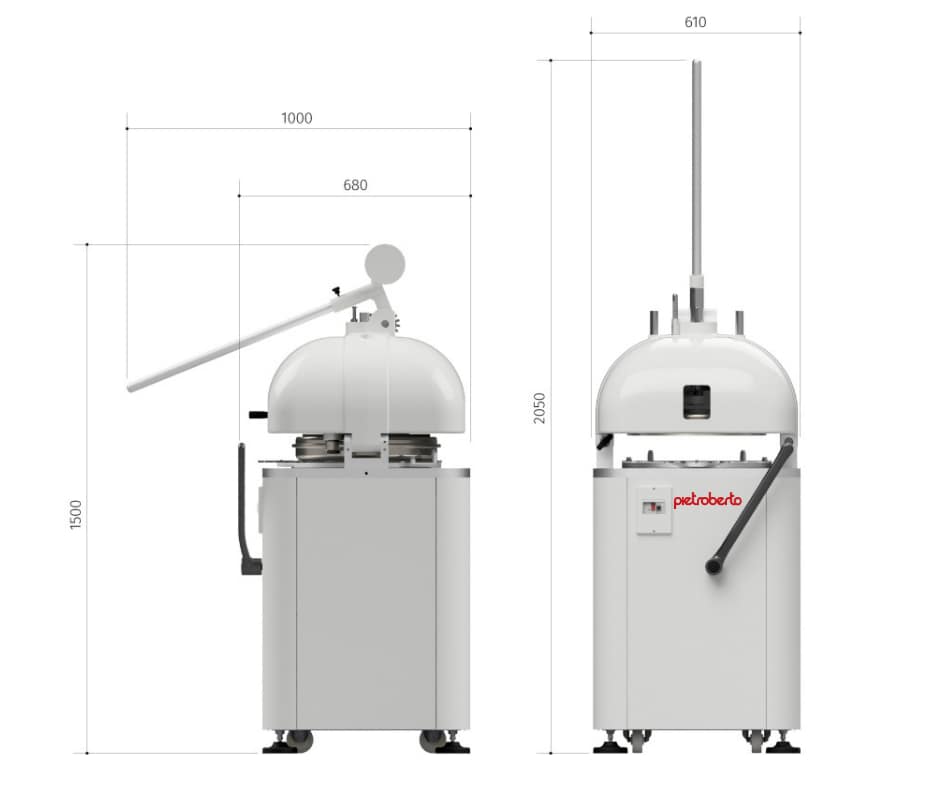 DRM Cortadora Redondeadora de Masa Pietroberto - Imagen 2